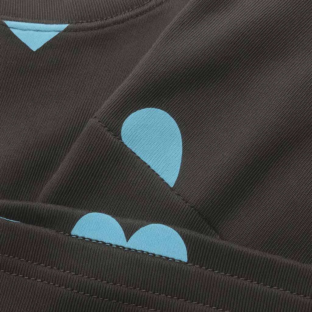 BYOH x JAHLY | Herz T-Shirt Blau-Schwarz OVERSIZED