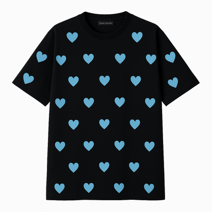BYOH x JAHLY | Herz T-Shirt Blau-Schwarz OVERSIZED
